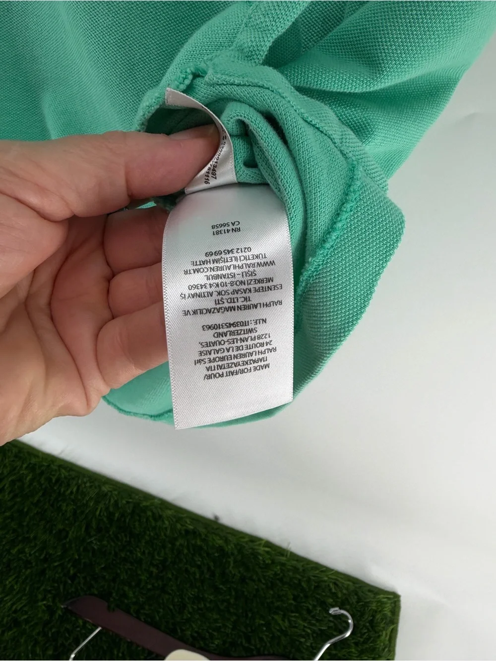 Ralph Lauren Polo Short Sleeve Tee in Mint Green with Navy Pony